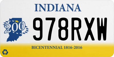 IN license plate 978RXW