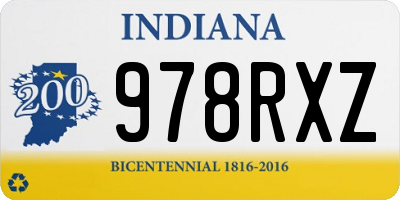 IN license plate 978RXZ