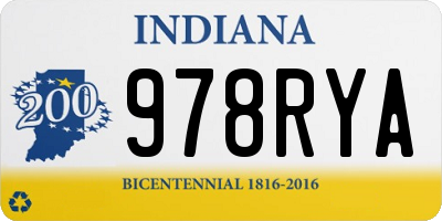 IN license plate 978RYA