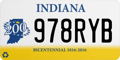 IN license plate 978RYB