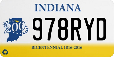 IN license plate 978RYD