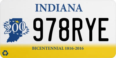 IN license plate 978RYE