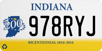 IN license plate 978RYJ