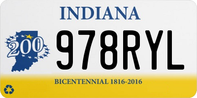 IN license plate 978RYL
