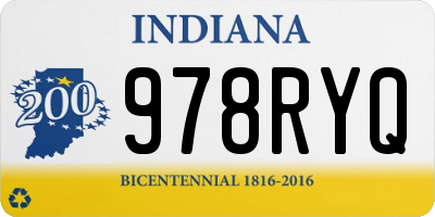 IN license plate 978RYQ