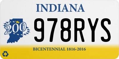 IN license plate 978RYS