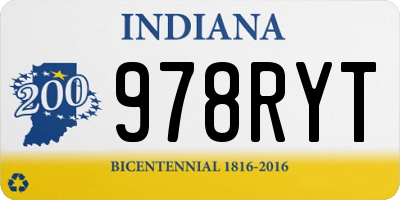IN license plate 978RYT