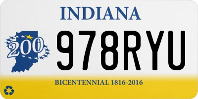 IN license plate 978RYU