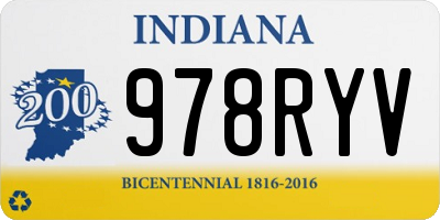 IN license plate 978RYV