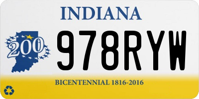 IN license plate 978RYW