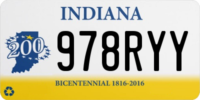IN license plate 978RYY