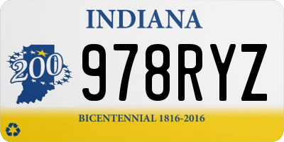 IN license plate 978RYZ