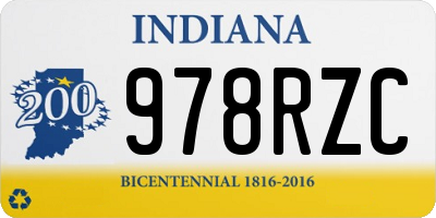 IN license plate 978RZC