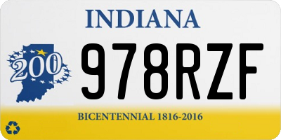 IN license plate 978RZF