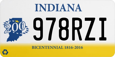 IN license plate 978RZI