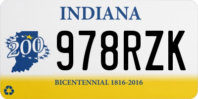 IN license plate 978RZK