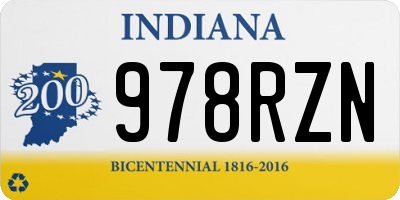 IN license plate 978RZN