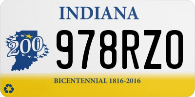 IN license plate 978RZO
