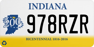 IN license plate 978RZR