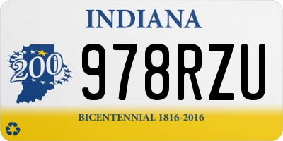 IN license plate 978RZU