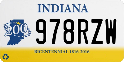 IN license plate 978RZW