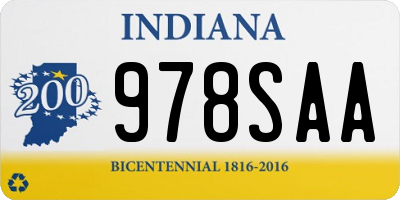 IN license plate 978SAA