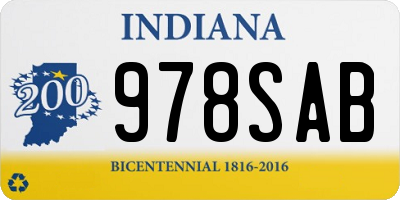 IN license plate 978SAB