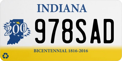 IN license plate 978SAD