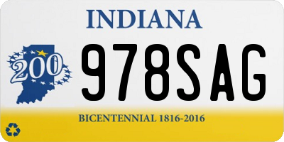 IN license plate 978SAG
