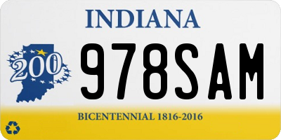 IN license plate 978SAM
