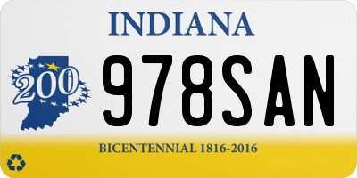 IN license plate 978SAN