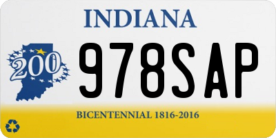 IN license plate 978SAP