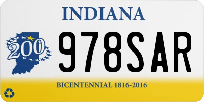 IN license plate 978SAR