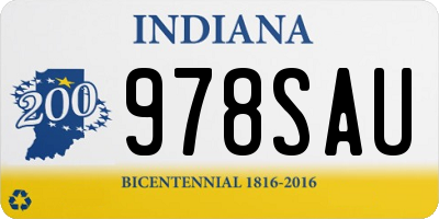 IN license plate 978SAU