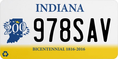 IN license plate 978SAV