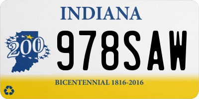 IN license plate 978SAW
