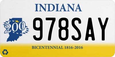 IN license plate 978SAY