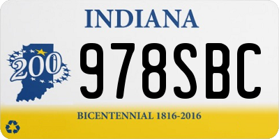 IN license plate 978SBC