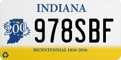 IN license plate 978SBF