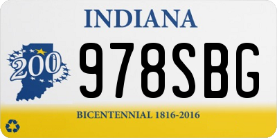 IN license plate 978SBG