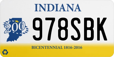 IN license plate 978SBK
