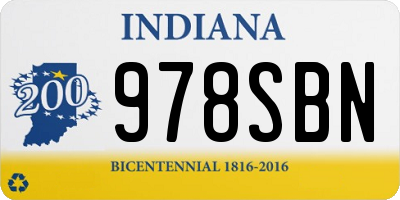 IN license plate 978SBN