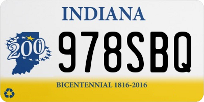 IN license plate 978SBQ