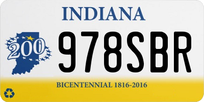 IN license plate 978SBR