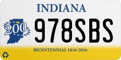 IN license plate 978SBS