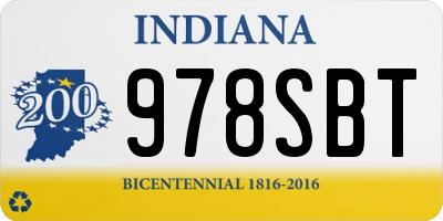 IN license plate 978SBT