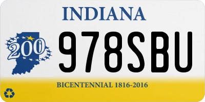 IN license plate 978SBU