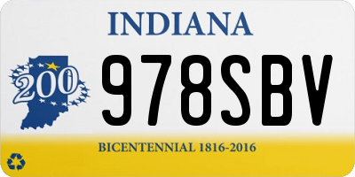 IN license plate 978SBV