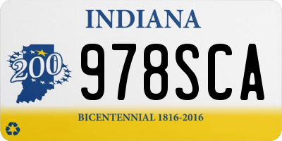 IN license plate 978SCA