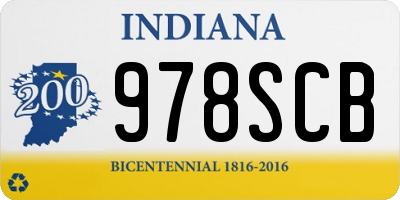 IN license plate 978SCB